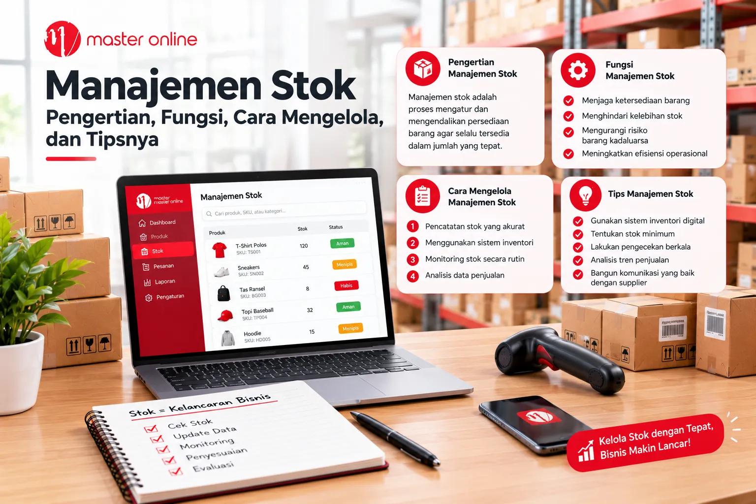 Manajemen Stok: Pengertian, Fungsi, Cara Mengelola, dan Tipsnya