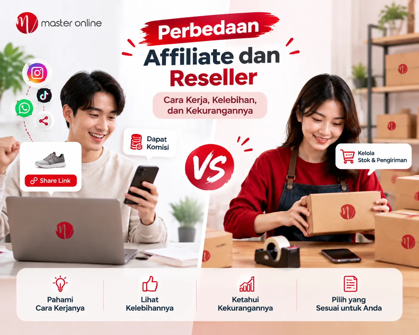 Perbedaan Affiliate dan Reseller: Cara Kerja, Kelebihan, dan Kekurangannya